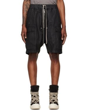 Rick Owens Tower Cargobela Denim Shorts - Black