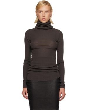 Rick Owens Tower Ls Tube Turtleneck - Black