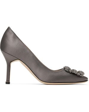 Manolo Blahnik Hangisi 90 Heels - Black