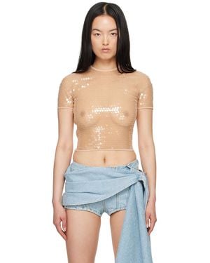 Mugler Cropped T-shirt - Blue