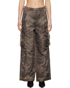 Feng Chen Wang Sandwashed Cargo Trousers - Brown