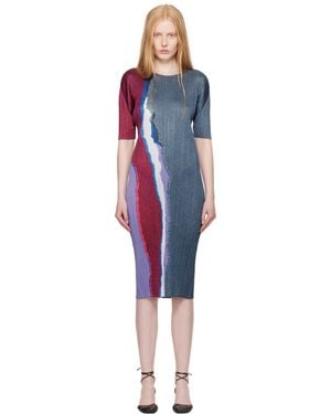 Pleats Please Issey Miyake Grainy Colours Midi Dress - Black
