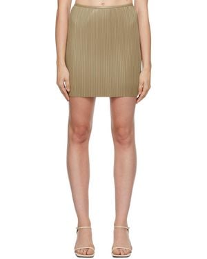 Nanushka Khaki Ymke Vegan Leather Miniskirt - Green