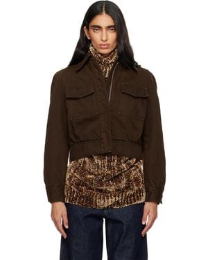 Dries Van Noten Faded Denim Jacket - Brown