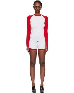 Jean Paul Gaultier 'The Bicolour Junior Gaultier' Romper - Red