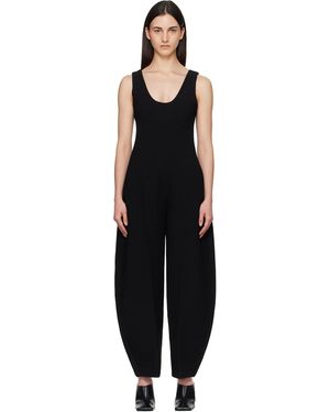 Alaïa Combinaison Noire En Crêpe De Laine À Encolure Arrondie