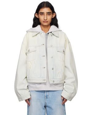 Acne Studios ブルー リラックス クロップドフィット デニムジャケット - ホワイト