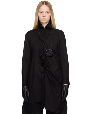 Y's Yohji Yamamoto Cotton Lawn Frill Shirt - Black