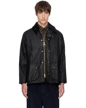 Barbour Blouson Bedale Noir En Coton Ciré