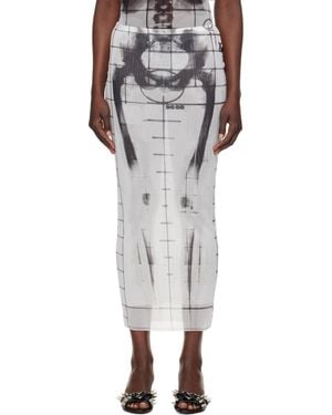 Jean Paul Gaultier ホワイト＆ブラック The Squeletor マキシスカート