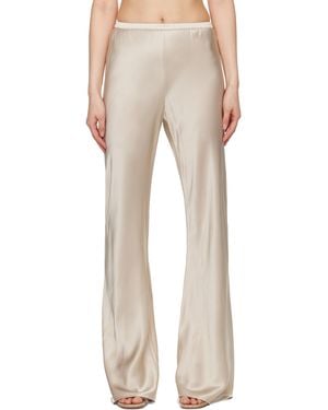 SILK LAUNDRY Bias Cut Lounge Trousers - Natural