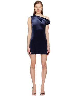 Atlein Twisted Shoulder Minidress - Black