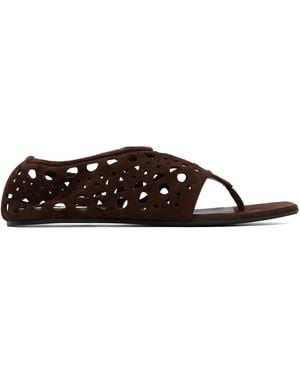 Alaïa Vienne Thong Sandals - Brown