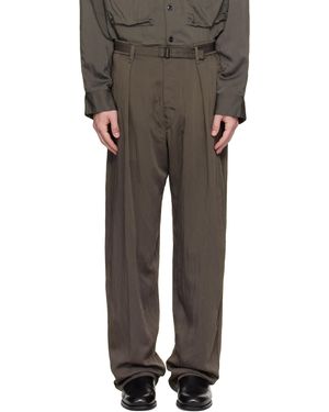 Lemaire Pantalon Décontracté Gris À Ceinture - Noir