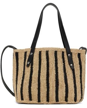 Rag & Bone Small Striped Straw Tote - Brown