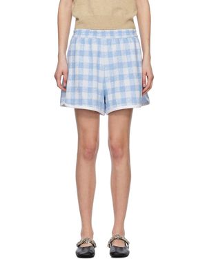 Anna Sui Gingham Terry Shorts - Blue