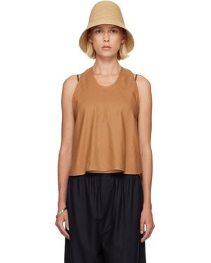 Baserange Tan Apron Top - Black