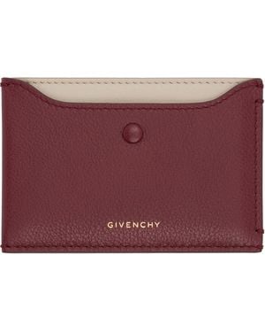 Givenchy Burgundy Calfskin Card Holder - Purple
