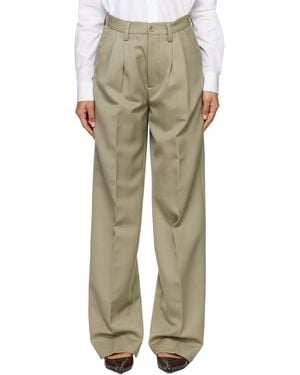 Anine Bing Khaki Carrie Pants - Natural