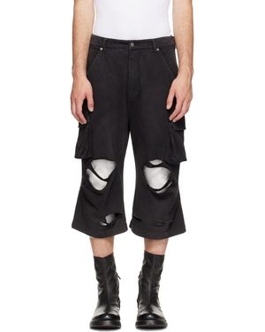 424 Ripped Bermuda Shorts - Black