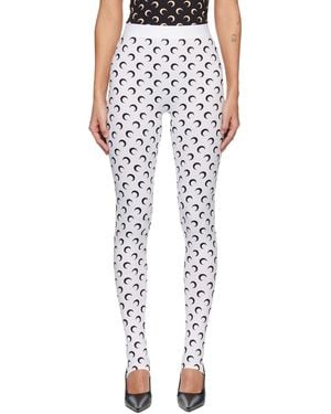 Marine Serre Recycled Moon Jersey Stirrup Leggings - Black