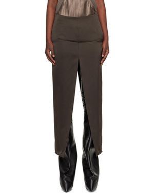 Rick Owens Temple Sliced Midi Skirt - Brown