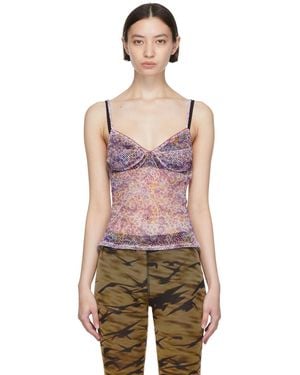 Priscavera Purple Polyester Tank Top - Multicolour