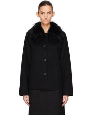 Loulou de Saison Rafe Detachable Faux-Fur Collar Jacket - Black