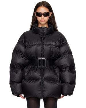 Balenciaga Belted Hourglass Short Puffer Down Jacket - Black