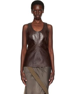 Entire studios Leather Tank Top - Brown