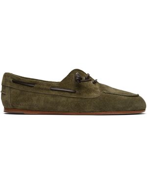 DSquared² Khaki Embossed-Logo Boat Shoes - Black