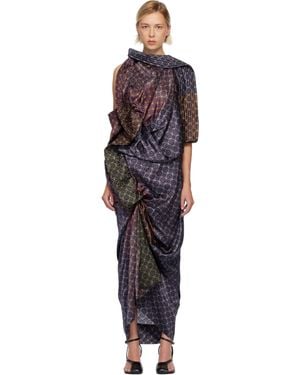 Dries Van Noten Striped Maxi Dress - Black