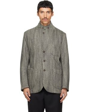 Drake's Herringbone Tweed Mk. Vii Games Blazer - Gray