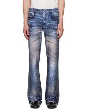 AVAVAV Paris Printed Velour Pants - Blue