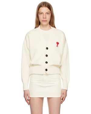 Ami Paris オフホワイト Ami De Cœur カーディガン - ナチュラル