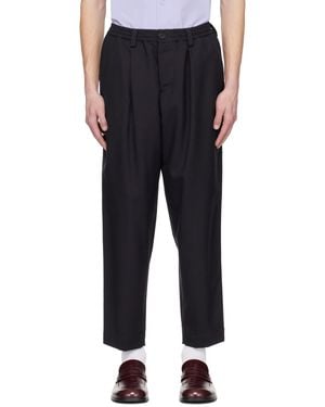 Marni ネイビー クロップド トラウザーズ - ブラック