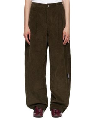 Off-White c/o Virgil Abloh Khaki Corduroy Balloon Trousers - Green