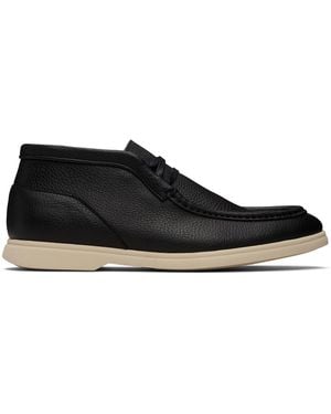 BOSS Tumbled Leather Desert Boots - Black