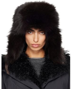 Yves Salomon Chapka Hat - Black