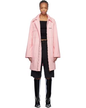we11done Manteau De Travail Surdimensionné Rose - Noir