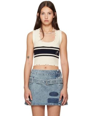 Ambush Off- Destroyed Rib Round Neck Vest - Black