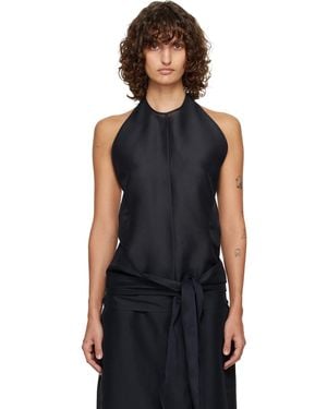 LE17SEPTEMBRE Fluid Halterneck Top - Black
