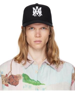 Amiri Casquette Noire En Canevas À Monogramme - Bleu