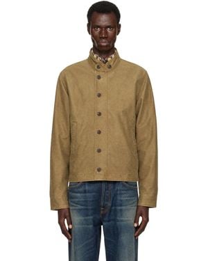 RRL Khaki Stand Collar Jacket - Natural