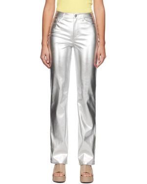STAUD Silver Chisel Faux-leather Trousers - Multicolour