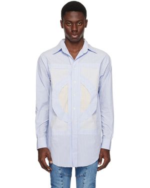 Edward Cuming Chemise Bleue À Découpes - Blanc