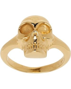 【関税込み】McQueen ゴールド スカル ラップアラウンド リング McQueen ゴールド スカル ラップアラウンド リング メタリック