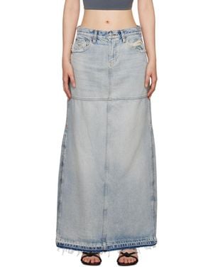 RE/DONE Blue Split Maxi Skirt - Black