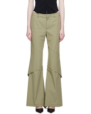 Dion Lee Khaki Draped Trousers - Multicolour