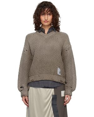 Maison Mihara Yasuhiro Sun Faded Like Knit Jumper - Brown